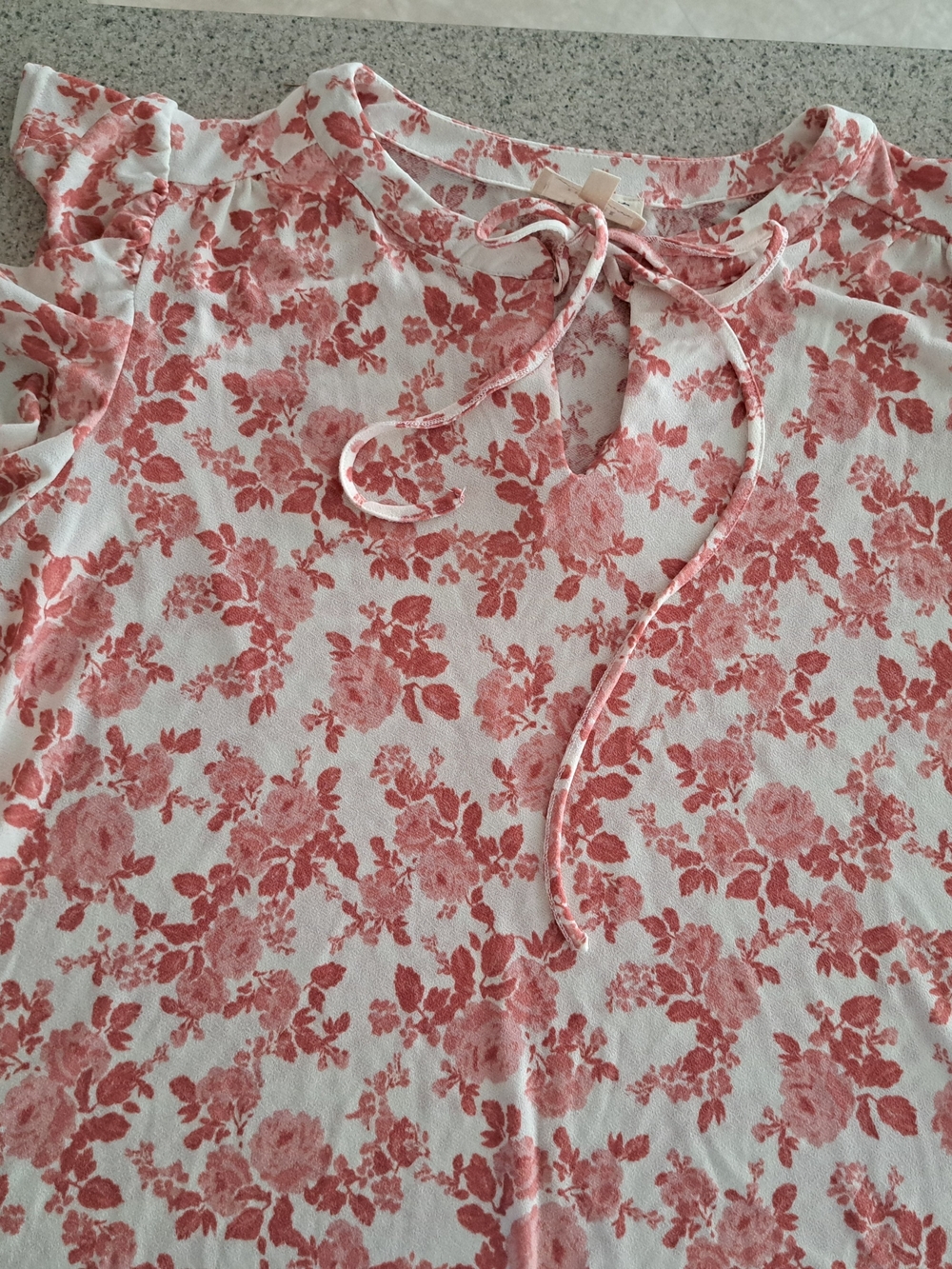 Floral Tie-Neck Blouse - Rose Pink
